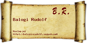 Balogi Rudolf névjegykártya